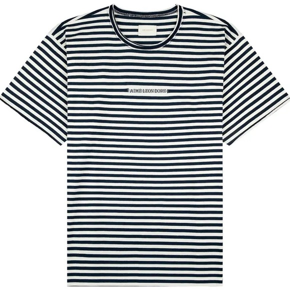 Aime Leon Sore ALD Striped Tee Beach T-Shirt SS25 Queens Navy Blazer Size XXL